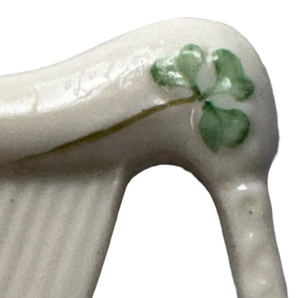 Irish Belleek Celtic Harp, Porcelain Christmas Ornament. 2” x 3”, GUD - Picture 5 of 14